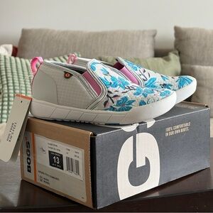 Bogs Floral Slip-On Sneakers in Blue, White & Pink
